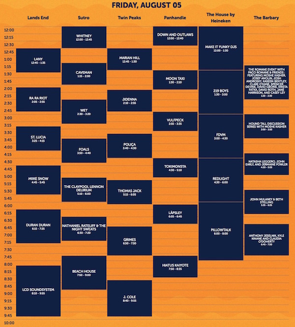 Outside Lands Day By Day Schedule 2024 - Schedule C 2024