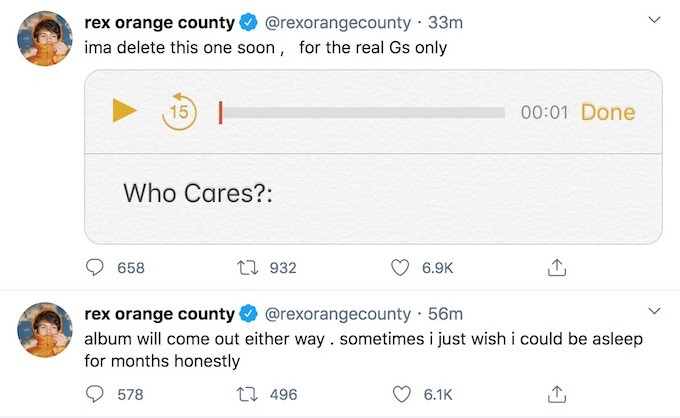 Rex Orange County makes comeback with album, 'Who Cares
