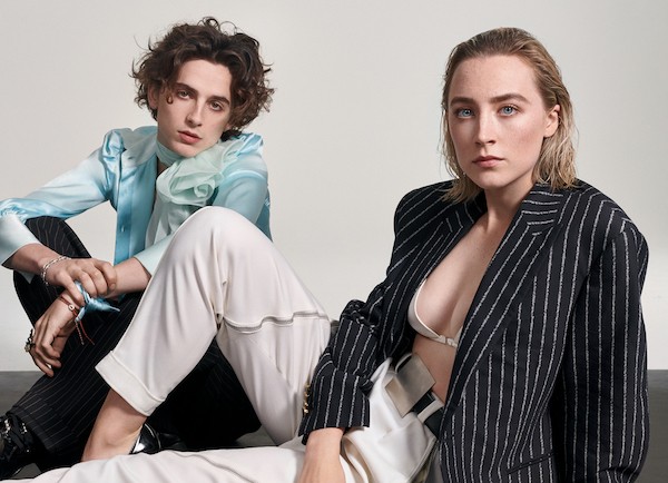 Download Saoirse Ronan And Timothée Chalamet Photoshoot Wallpaper