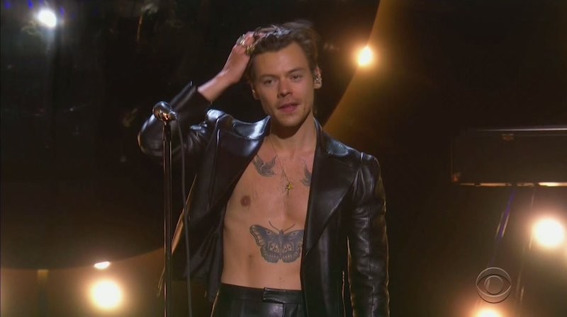 Grammys 2021 Harry Styles Black Leather Jacket