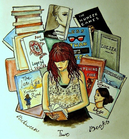 girl reading a book drawing tumblr